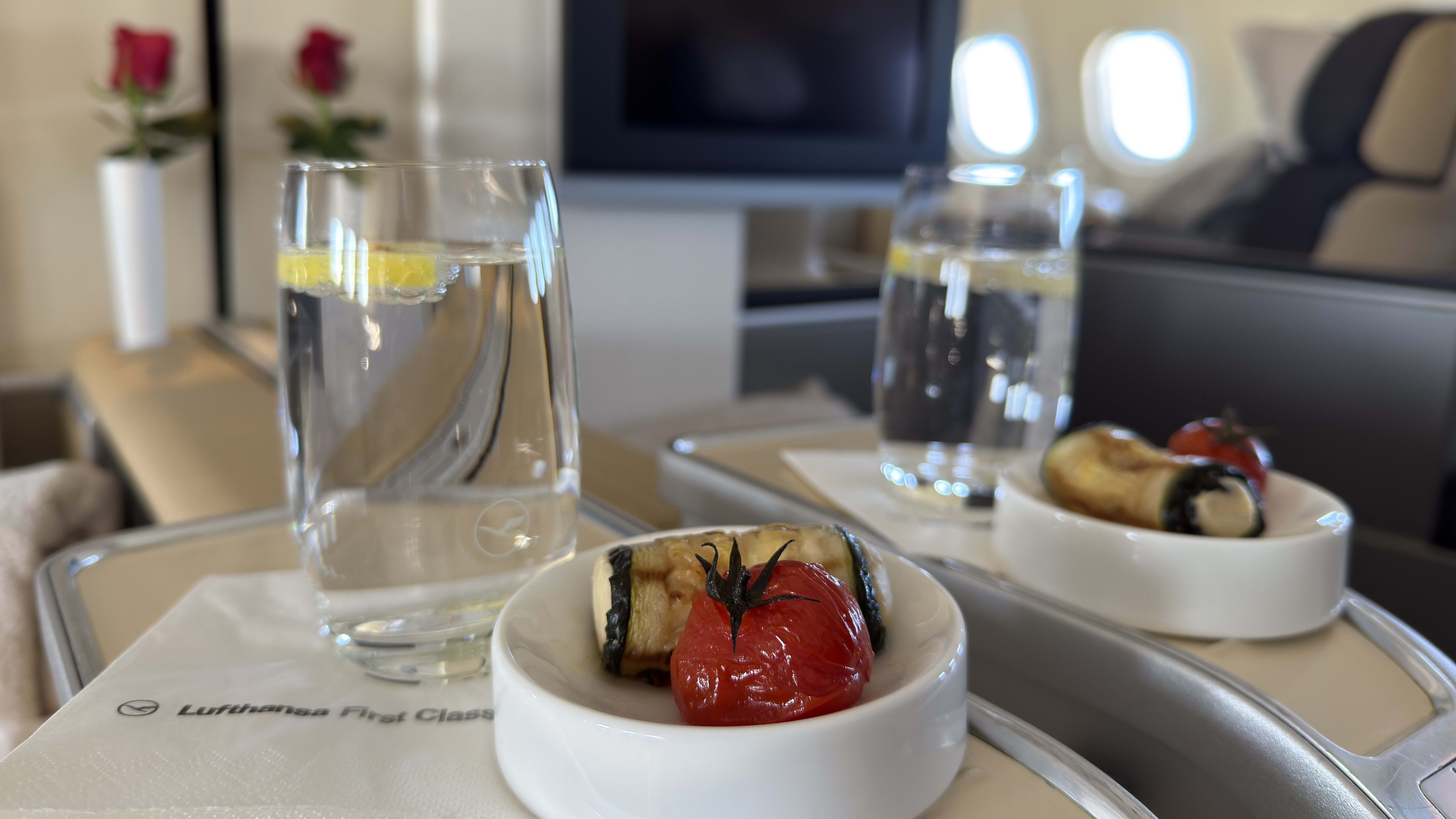 Veganes Amuse Bouche im Flugzeug